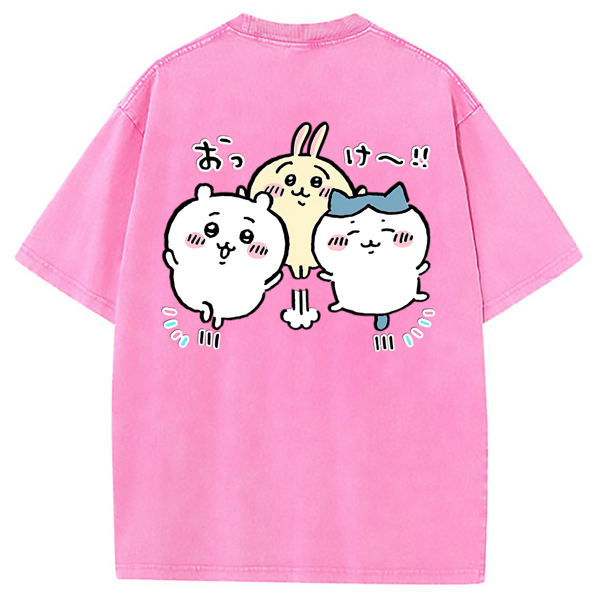 （画像用） ちいかわ ちいかわ Chii-kawa chiikawa 綿100% ヴィンテージ風 半袖Tシャツ（背面プリント）